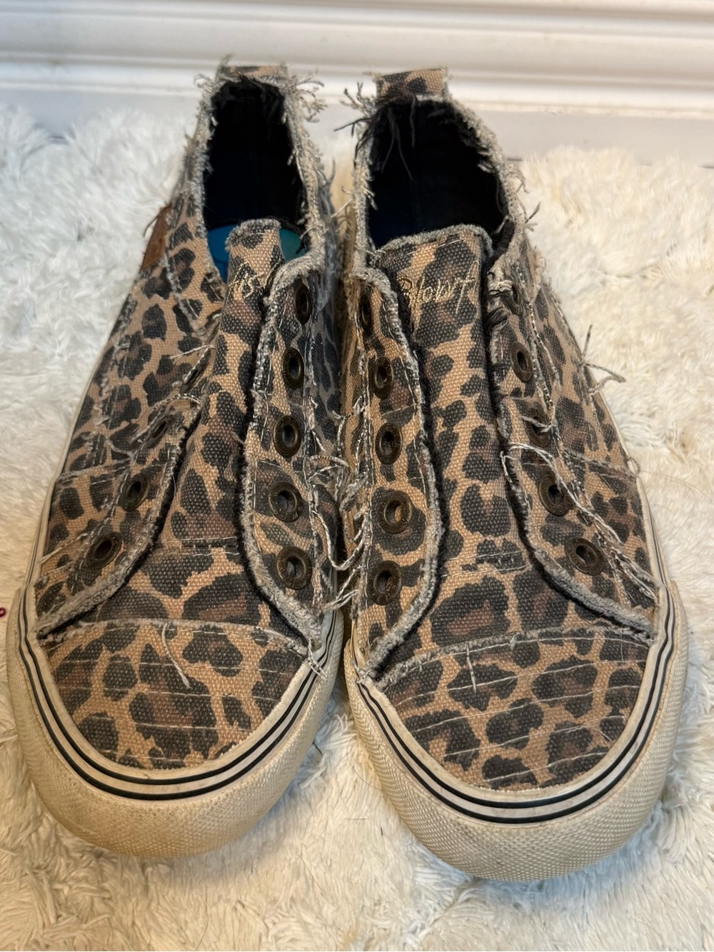 Leopard Canvas Slip-On Sneakers - Women